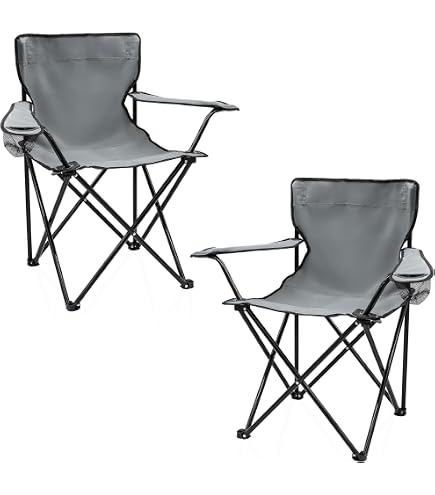 Chaise De Camping Pliante En Acier 50 X 50 X 80 Cm - Chaise Portable Et Lgre Avec Porte Gobelet Sac De Transport Inclus Pour Lextrieurvert 43074504