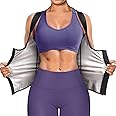 Tazweeq Womens' Sauna Suit Workout Sweat Body Shaper, Sauna Vest for Women Waist Trainer Tummy Control Body Shaper Workout Fitness Gym Tank Top, Sweat Tank Top Shaper for Women with Zipper (M)