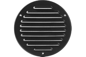 Ventilationssystem 125 mm/4,92 tum – svart ventilationsskydd i metall – rund soffit luftventil – grillskydd – inbyggd insekts