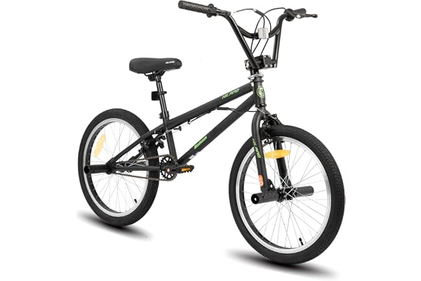 HILAND Vélo BMX Freestyle Enfant 20 Pouces, 4 Pegs en Acier et Roue Libre, avec Rotor 360°, pour Garçon et Fille de 7 à 12 Ans, Noir/Vert/Rouge/Blanc