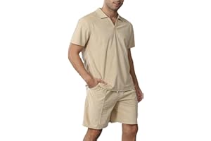 Halfword Zestawy dresów męskich joggingowych polo z krótkim rękawem zestawy na co dzień plaża wakacje dres do biegania sport