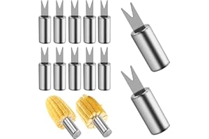 JRSHIRLEYLTD 12 pezzi in acciaio inox per pannocchie di mais per bambini, spiedini per pannocchie di mais, spiedini, mais, mais, mais, mais, granturco, supporto per mais, in acciaio inox
