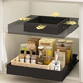 Mointal 2 Pieces Small Telescopic Drawer 4 Directions, Removable Drawer for Kitchen, Width 26-41 cm and Depth 13-42 cm, Metal