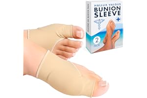 All Things Accessory Bunion Support Sleeve with Silicone Gel Bunion Pads, 2 Pack Toe Protectors for Big Toe Bunion Pain Relief and Support, One-Size S-M, (UK 4-8)