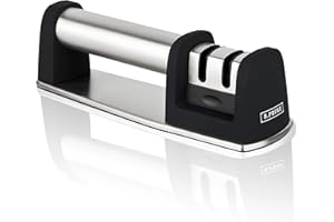 B.PRIME – ręczna ostrzałka do noży INOX – 2-stopniowa osełka – szlifowanie zgrubne i dokładne – ostrzenie noży, szlifowanie i polerowanie – ostrzarka do zestawu noży