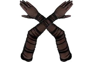 YOLEV Women's Long Lace Gloves Tulle Sheer Gloves Opera Party Gloves Dance Wedding Bridal Gloves Hallowmas Christmas Costume Accessories