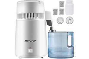 BuoQua Distillateur d'eau 750 W,Distillateur d'acier inox 4 L,Distillateur d'eau pour les laboratoires/les hôpitaux/les cliniques dentaires/les bureaux/les maisons/les voyages