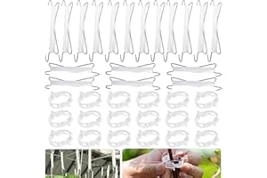 ZZRSYJ Tomatenhaken Metall, 18 Stück Tomatenhaken mit schnur,mit 18 Pflanzenschnalle & 3 m Seil, Tomatenstützhaken Pflanzen, Garden Tomato Hooks, Tomatenpflanzenhalter, für Hängende Tomaten und Gurken