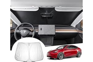GAFAT Tesla Model Y Tesla Model 3 2017-2024 Parasole per Parabrezza Anteriore Interno, Model 3 Highland Parabrezza Parasole Interno, Protezione UV per Tesla Model 3 2024, Accessori Tesla Model Y 2024