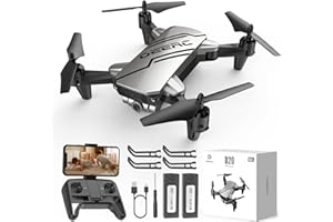 ‎DEERC DEERC D20 Drohne mit Kamera HD 720P für Kinder,Faltbar RC Mini Quadcopter mit FPV WiFi Live Übertragung,2 Akku lange Flugzeit,Flugbahnflug,Höhenhaltung,One Key Start/Landen,Headless Modus für Anfänger