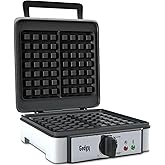 Gadgy Belgian Waffle Maker for 4 Waffles – 1200W Waffle Iron with Adjustable Temperature, LED Indicator & Cool-Touch Handle –