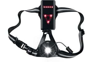 Gosure Running Light Lamp, Chest Run Light for Runners Adjustable Beam Angle,USB Rechargeable Body Torch,Bright High Visibility Flashlight with Taillight for Night Runners Jogging Dog Walking