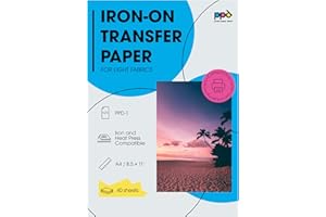 PHOTO PAPER DIRECT PPD A4 40 Fogli Di Carta Trasferibile Termoadesiva Per Inkjet - T-Shirt E Tessuti Chiari - PPD-1-40