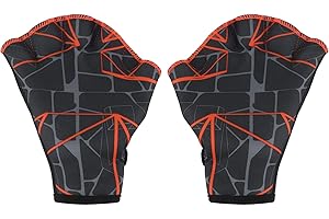 PATIKIL Swimming Aquatic Gloves, Webbed Swim Gloves Printing Water Resistance Training Accessories for Swimming and Diving