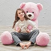 Peluş 120 cm Papyonlu Sevimli Ayı - Sevgiliye &Ouml;zel Hediye Pembe