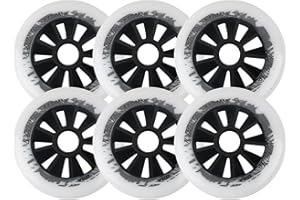 XGXOZ 6 Pack Inline Skate Wheels, 90mm / 100mm / 110mm Roller Blade Skating Wheels, 85A Roller Skate Wheels pour Roller Blade Wheel Remplacement,Blanc,100mm