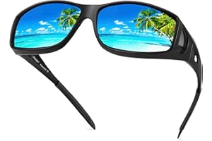 URUMQI Fit Over Glasses Sunglasses Womens Men with UV400 Protection, Anti Glare Sunglasses Over Glasses, Polarised Wrap Around Sun Glasses Suitable for Daily Wear & Outdoor