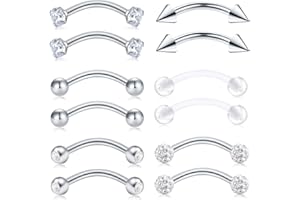 AceFun 16G Piercing Labio Ceja Ombligo Anillo Piercing Curve Barbell Ombligo Piercing Rook Cartilago Oroeja Piercing Septum Banana Piercing