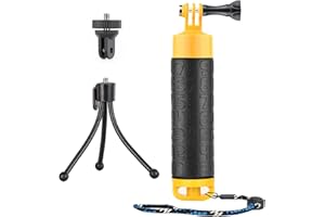 SOONSUN Waterproof Floating Hand Grip for GoPro Hero 13 12 11 10 9 8 7 6 5 4 3+ 2, Session, Fusion, Max, SJCAM, AKASO, DJI Osmo Action, Handler & Handle Mount Accessories for Action Camera Water Sport