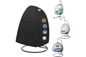 Zettum 2-Sitzer Abdeckung für Hängesessel 167 x 109 x 173 CM, Patio Schaukelstuhl Abdeckung 600D Oxford PU-Beschichtet, Wasserdicht Doppel-Eierstuhl Abdeckhaube für Schwingsessel Hängekorb Hängestuhl