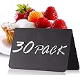 30 Pack Chalkboard Table Tents 4"x3" for Food - Buffet - Bakery - Party - Catering - Chalkboard Tags for Food - Stand Labels for Food - Chalkboard Tag - Bakery Labels - Buffet Labels - Food Labels