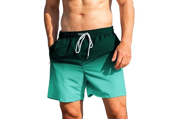 JustSun Short de Bain Homme avec Poches Zippées Étanche Short Séchage Rapide avec Filet