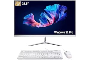 DAHONGYUN 23.8" FHD IPS All-in-One pc,Windows 11 Pro Desktop Computer,Intel i5 Processor up to 4.4 GHz, 16GB RAM,256GB SSD,Wi-Fi, USB,HDMI, QWERTY-Keyboard and Mouse