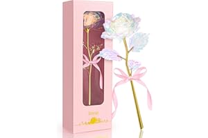 Asddage Eternal Rose Gifts for Women Mother Girlfriend Wife Grandma Birthday Gifts 24K Golden Rose Artificial Flowers (Colourful)