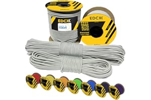 EdcX 3 mm Nylon Paracord 425 (15, 30, 50 and 100m) – 3 mm Type II, 100% Nylon Rope, 3 Strand Rope, 3 mm Nylon Rope in Many Colors (White, 100 m)