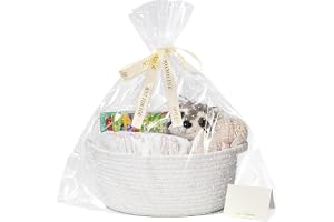 Tom presentkorg av bomullsrep, stapelbar, multifunktionell, förvaringskorg för babyshower, födelsedag, bröllop, påsk