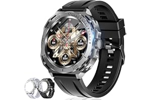 Xeletu Smartwatch Herren, DIY Smart Watch mit Telefonfunktion/2 Uhrenarmbänder, 110+Sportmodi IP68 Wasserdicht Sportuhr, Fitnessuhr mit Schlafmonitor Schrittzähler, Uhr für Android iOS (NX18)