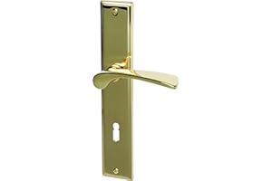 Alpertec 32214353 Nelson-LS Messing poliert für Zimmertüren Drückergarnitur Türdrücker Türbeschläge Neu