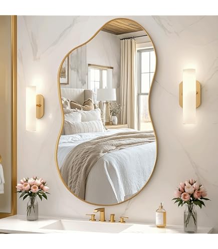 Goud Hout Art deco Asymmetrisch spiegels Klein kopen? | Vergelijk