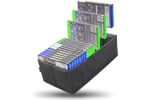 sisma Funda para organizar 22-25 Discos del Juego Caja Plegable Compatible con Juegos Xbox PS5 PS4