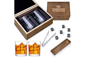 TUKEOO Idee Cadeau Homme Whiskey Set Coffret Cadeau Noel Verre a Whisky 2 x 380 ML en Cristal pour Cadeau Papa Cadeau Anniversaire Cadeau Fête des Pères
