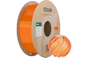 eSUN PETG+ Filament 1.75mm 1KG, Hög Seghet, Genomskinlig Orange | Uppgraderat 3D-Filament, Seghet & Värmebeständighet, 1.75mm 1KG Spole (2.2 LBS), Dimensionell Noggrannhet +/- 0.03mm