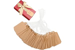 200 stycken presentetiketter kraftpapper, 3 x 4,8 cm kraftpapper hängen prislappar, kraftpappersetiketter, prislappar, etiket