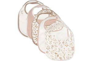 Jollein haklapp Baby – Bloomy – 5-pack – haklappar vattentät – med kardborreband – baby haklapp – haklapp