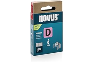 ‎NOVUS TOOLS NOVUS TOOLS Flachdrahtklammern 6 mm, 1200 Tacker-Klammern vom Typ 53F/6, Schiebeschachtel, Heftmittel für Folien und Pappe