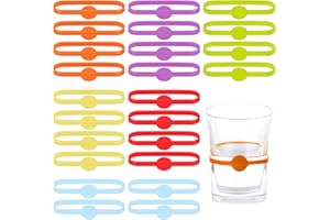 YUTOU 24 Stück Trinken Marker Silikon Bunte Glas Markierungen Party Wein Glas Marker Wein Marker Silikon Glasmarker Wiederverwendbare Cup Marker für Weinglas, Champagnerglas, Cocktailglas, Trinkglas