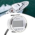 Depth Gauge,Depth Sounder,Digital Boat Depth Finder, Waterproof Transducer for Dashboard Depth Finder with White Backlight for Yacht, Marine Boat