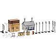 Hornby R8228 OO Gauge Building Extension Pack 2, Model Train Accessories for Adding Scenery & Buildings to Model Railway, Includes: Railway Cottage, Water Tower & Trackside Accessories - 1:76 Scale