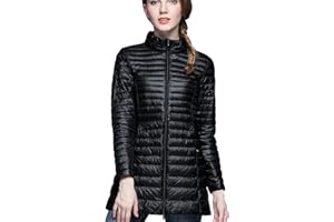 PEUIGNAO Plumifero Ultraligero Mujer Largo Chaqueta Plumas Ligeros Mujer Plumífero Ligero Mujer Talla Grande Anorak Mujer Plumon Puffer Down Jacket Plumiferos Largos Abrigo Cazadora Pluma Mujer Plumones Parka