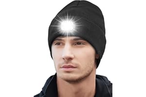 humpun Hat with Torch, 6 LEDs Children LED Beanie Hat with Light Rechargeable, Bright Kids Hat with Torch Built in for Warm Gift, Knitted Winter Hat Running Light for Boys Girls Christmas New Year