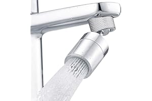 Hibbent Aérateurs pour Robinet avec 80 Degrés Grand Angle Swivel Faucet Aerator Mousseur Robinet avec Double Fonction pour Cuisine, Salle de Bain-Chrome Poli(FM22)