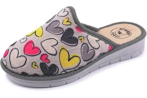 JOMIX Pantofole Donna Invernali Pelliccia Sintetica Ciabatte Pelose Calde Zeppa Leggera da Casa Pantofole con Cuoricini Made in Italy Antiscivolo Inverno