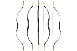 wolfman Arc Traditionnel Arc Classique Longbow Sport Arc Tir à l'arc Arc de Chasse Arc Bois Fait Main Arc Mongol Asiatique Arc à Cheval pour Adultes Adolescent Débutant Main Gauche Droite