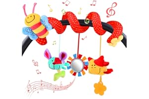 Vicloon spiralna zabawka, spiralna zabawka do łóżeczka dla dzieci, wisząca na foteliku, łóżeczku, kołysce, dla niemowląt i małych dzieci od 0+ miesięcy, zabawka podróżna (pszczoła)