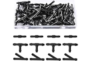 Lyeteung 45 Pièces Raccords de Tuyau de Lave-Glace, Raccord de Tuyau de Pare-Brise, Type T, type Y, type I, Noir