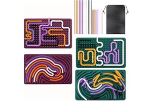 SPURLEH 2pcs Silicone Sensory Activity Board Double-Sided Sensory Toy Activity Board with 22 Silicone Sticks for Children for Anxiety Autism (Green & Red)